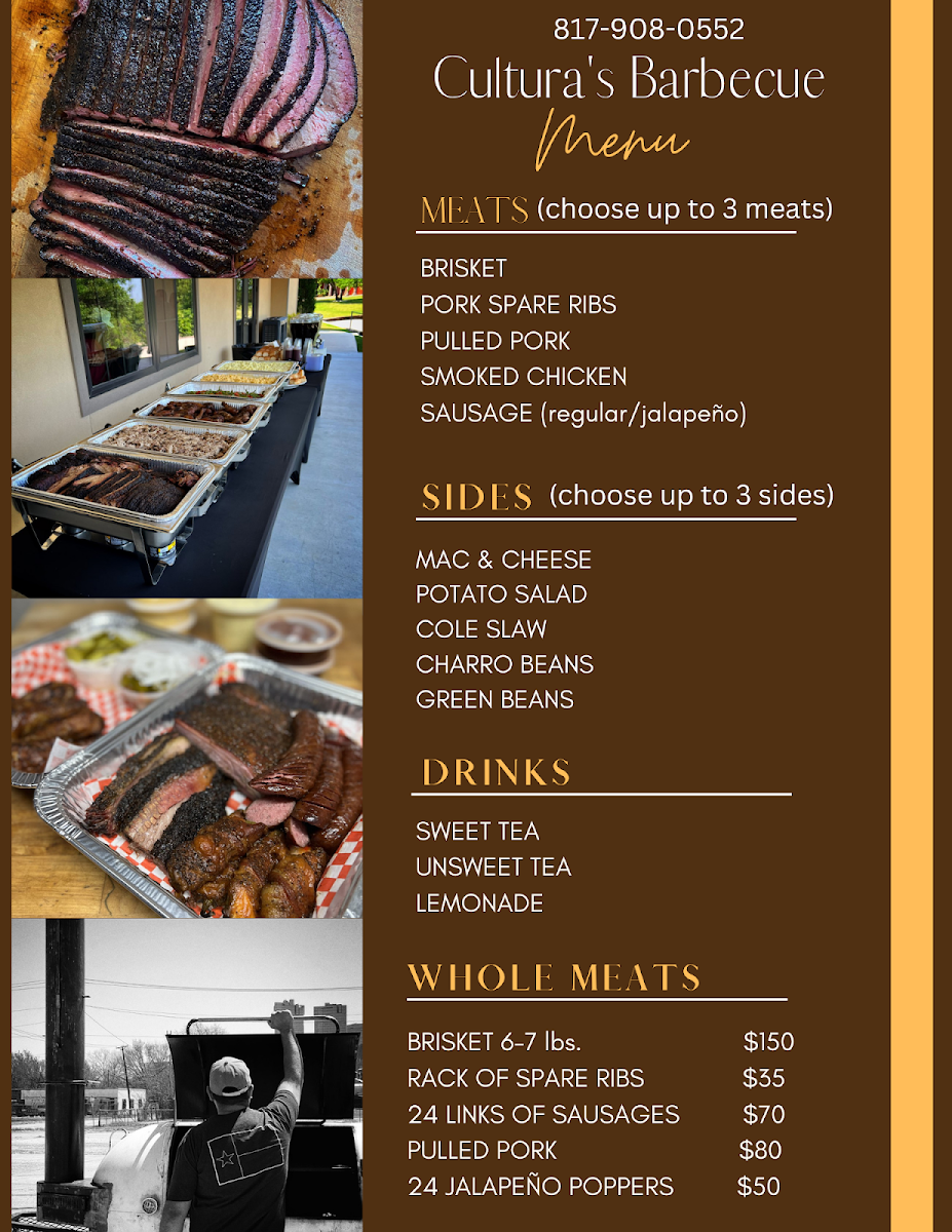 Culturas barbecue llc Menu 1