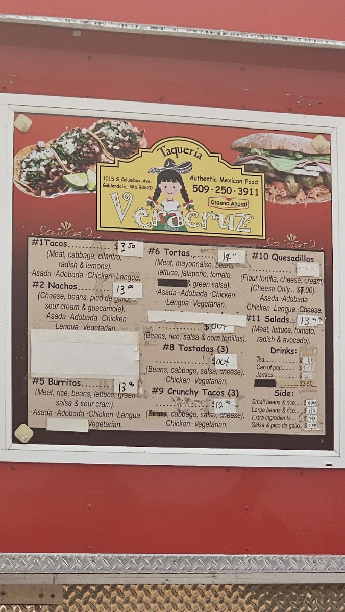 Taquería Veracruz Menu 1